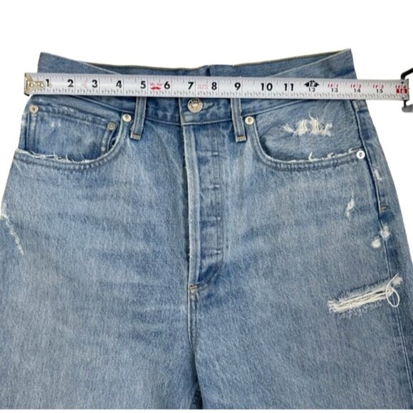 AGOLDE High-Rise Distressed Straight Leg Jeans Light Wash Designer Denim 26 - Picture 13 of 15